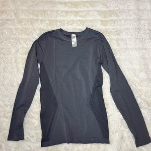 Womens Gray Hylete Long Sleeve Tech shirt running Small